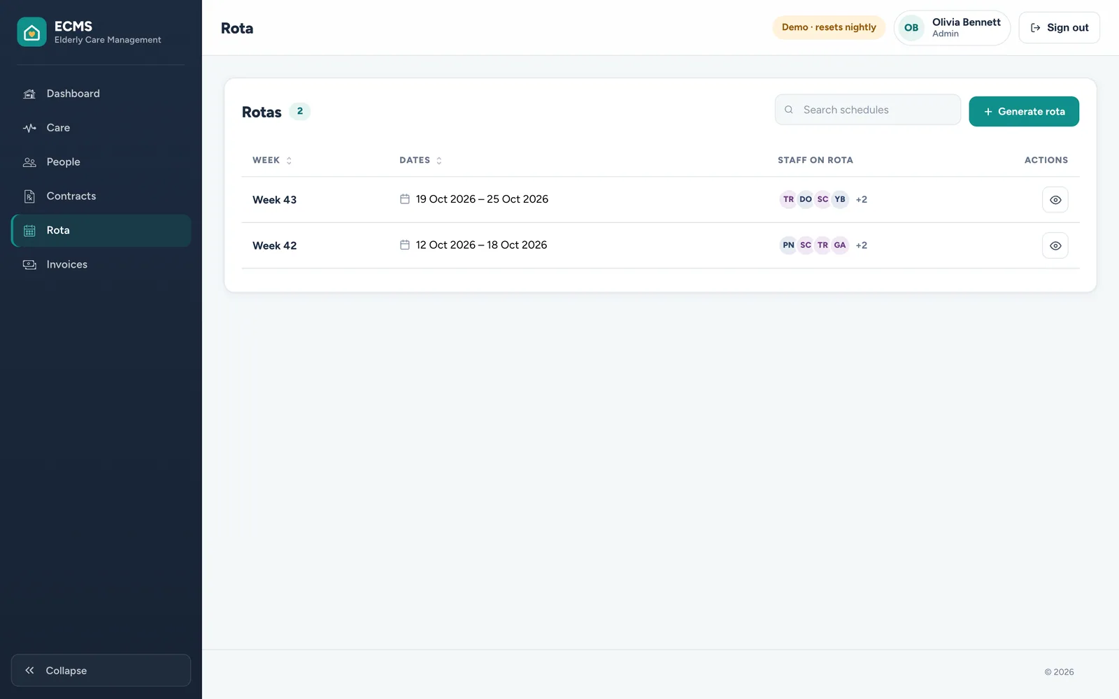 ECMS: Rota