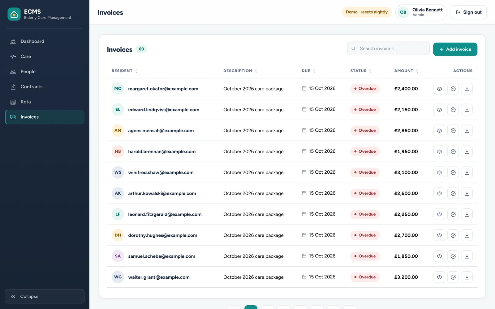 ECMS: Invoices