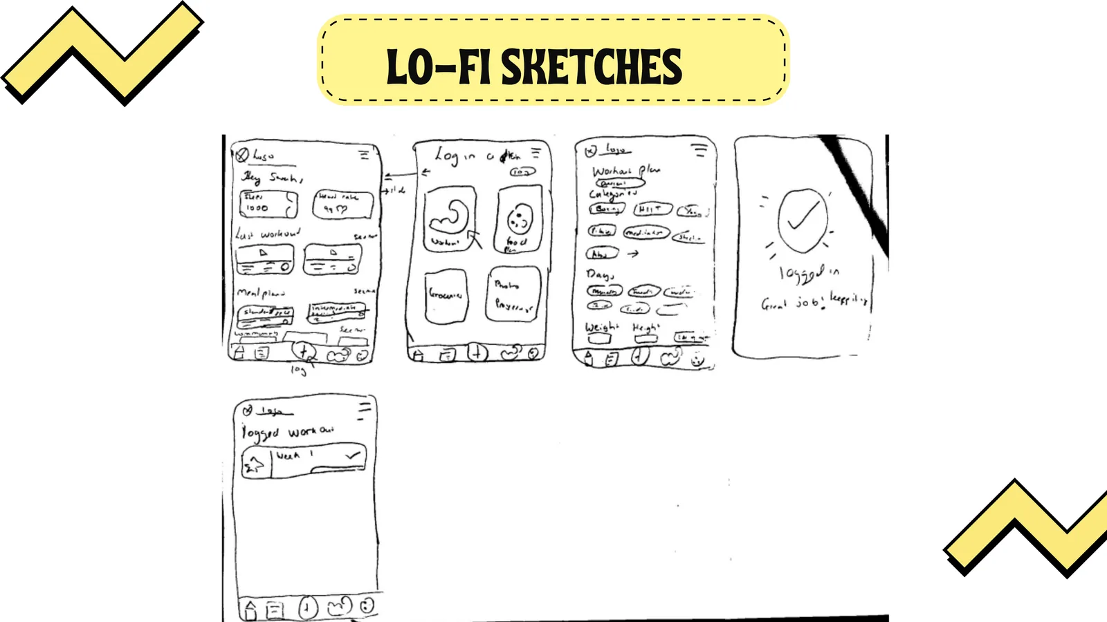UFit: Lo-fi wireframes, part 2